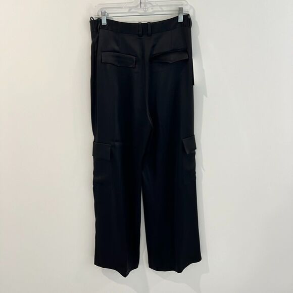 NWT Aritzia Babaton Outgoing High-Rise Satin Baggy Wide Leg Cargo Pant 10 - Picture 3 of 9